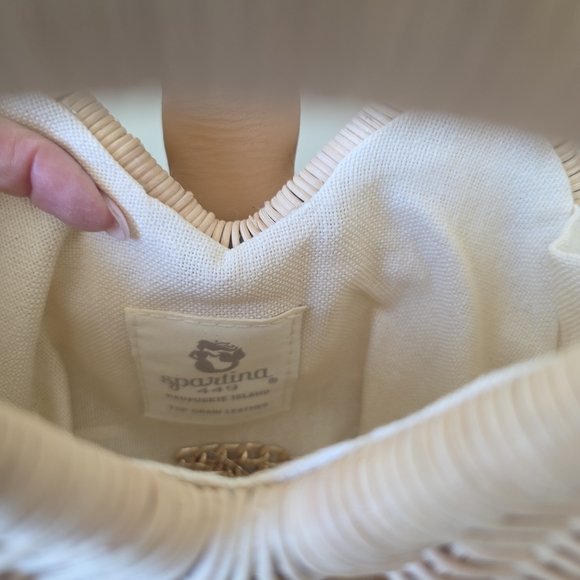 Spartina 449 Woven Clutch - Cream and Tan - Picture 2 of 4